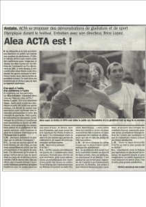 Acta dans la presse