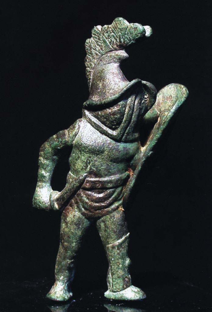 statuette mirmillon bronze Blandain, Cocriamont Hainaut (BE) (Dufrasnes 2004)